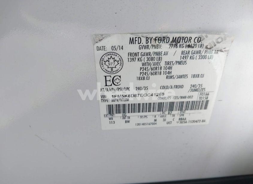 Photo 9 of 2014 Ford Explorer XLT (VIN 1FM5K8D87EGC41269)