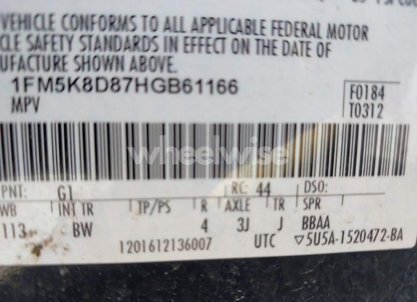 Photo 9 of 2017 Ford Explorer XLT (VIN 1FM5K8D87HGB61166)