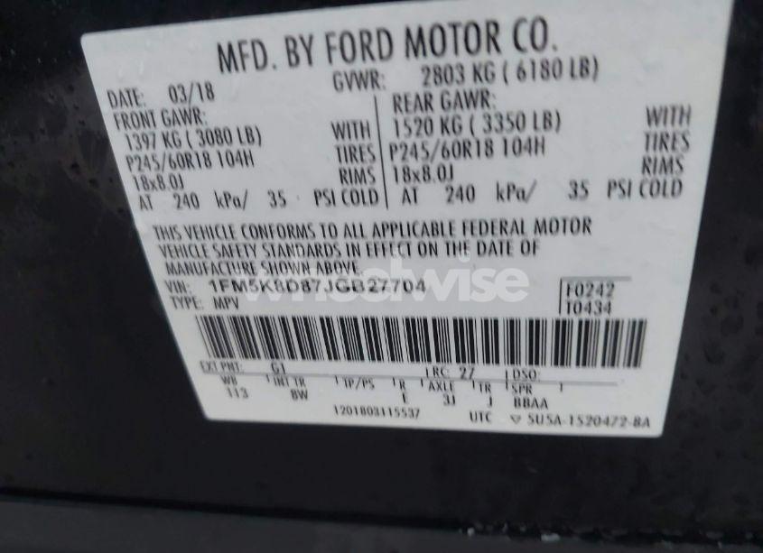 Photo 9 of 2018 Ford Explorer XLT (VIN 1FM5K8D87JGB27704)