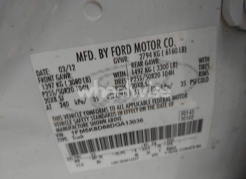 Photo 9 of 2013 Ford Explorer XLT (VIN 1FM5K8D88DGA13036)