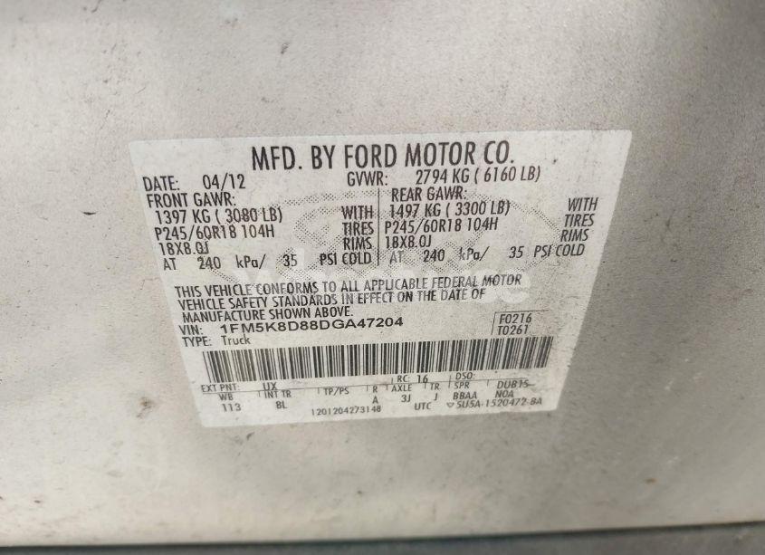 Photo 9 of 2013 Ford Explorer XLT (VIN 1FM5K8D88DGA47204)