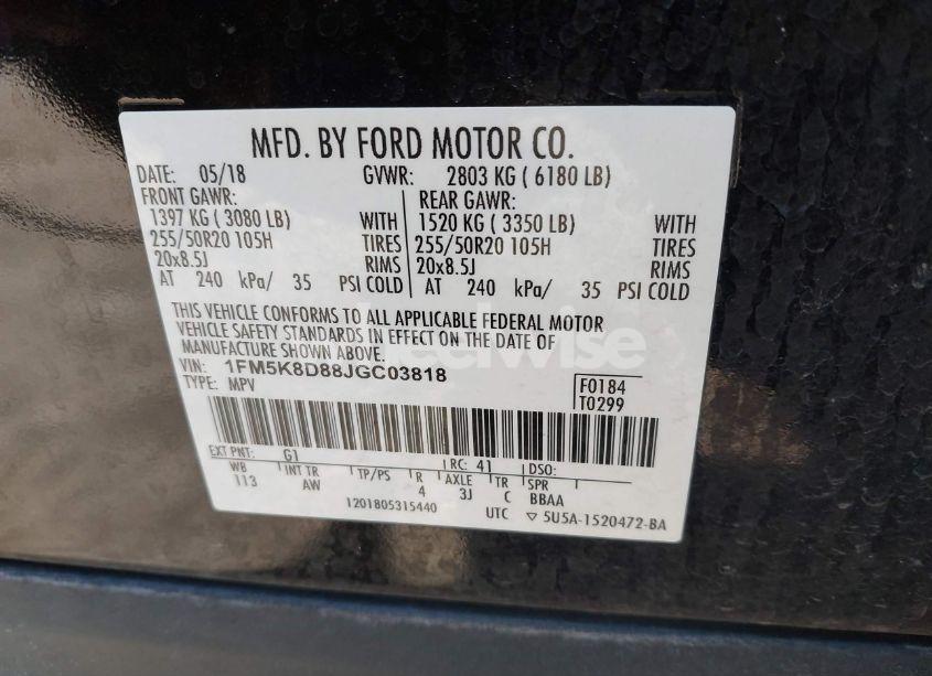 Photo 9 of 2018 Ford Explorer XLT (VIN 1FM5K8D88JGC03818)