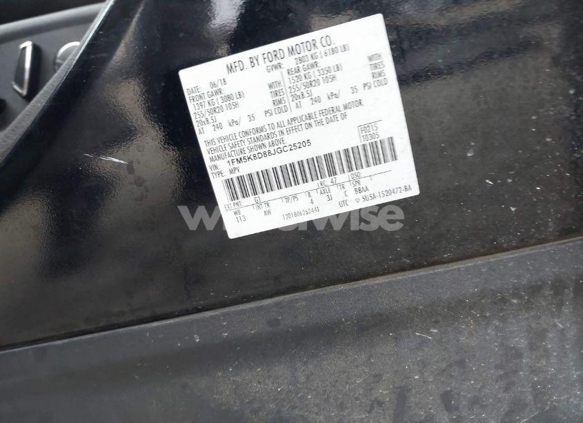 Photo 9 of 2018 Ford Explorer XLT (VIN 1FM5K8D88JGC25205)