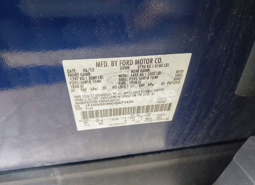 Photo 9 of 2013 Ford Explorer XLT (VIN 1FM5K8D89DGA71429)