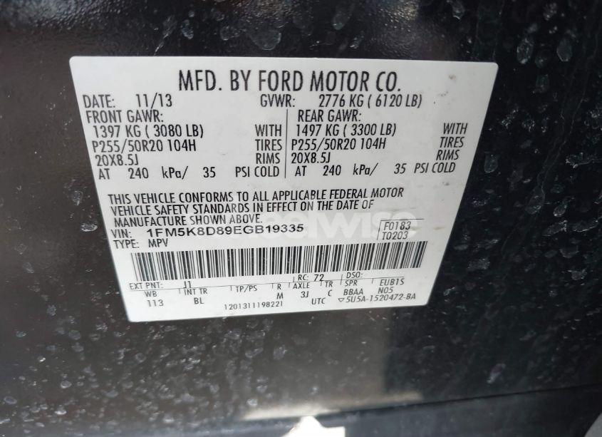 Photo 9 of 2014 Ford Explorer XLT (VIN 1FM5K8D89EGB19335)