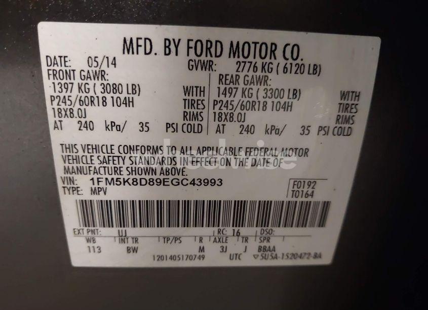 Photo 9 of 2014 Ford Explorer XLT (VIN 1FM5K8D89EGC43993)