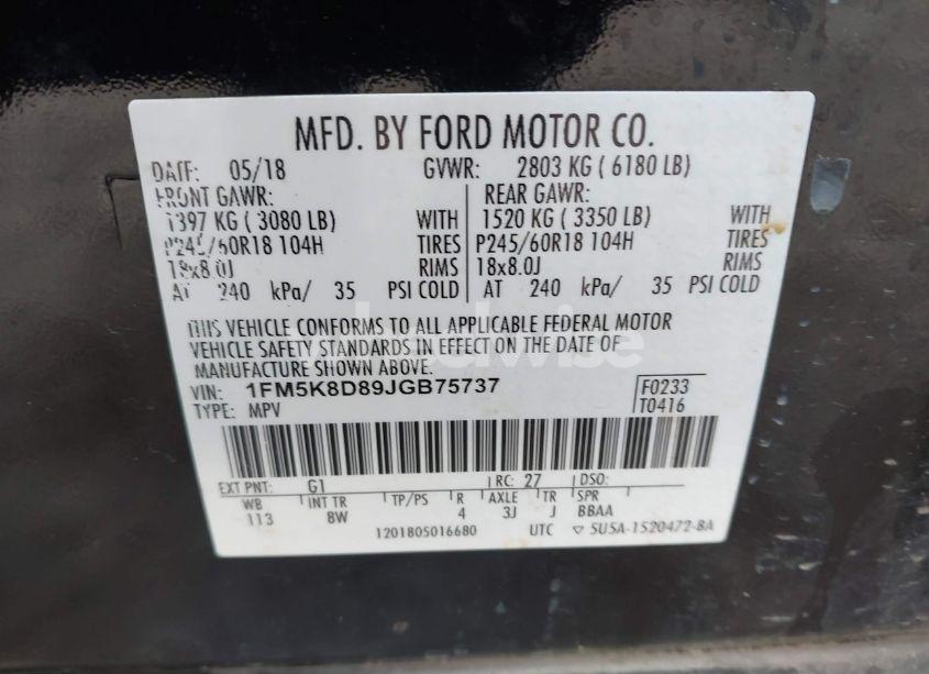 Photo 9 of 2018 Ford Explorer XLT (VIN 1FM5K8D89JGB75737)