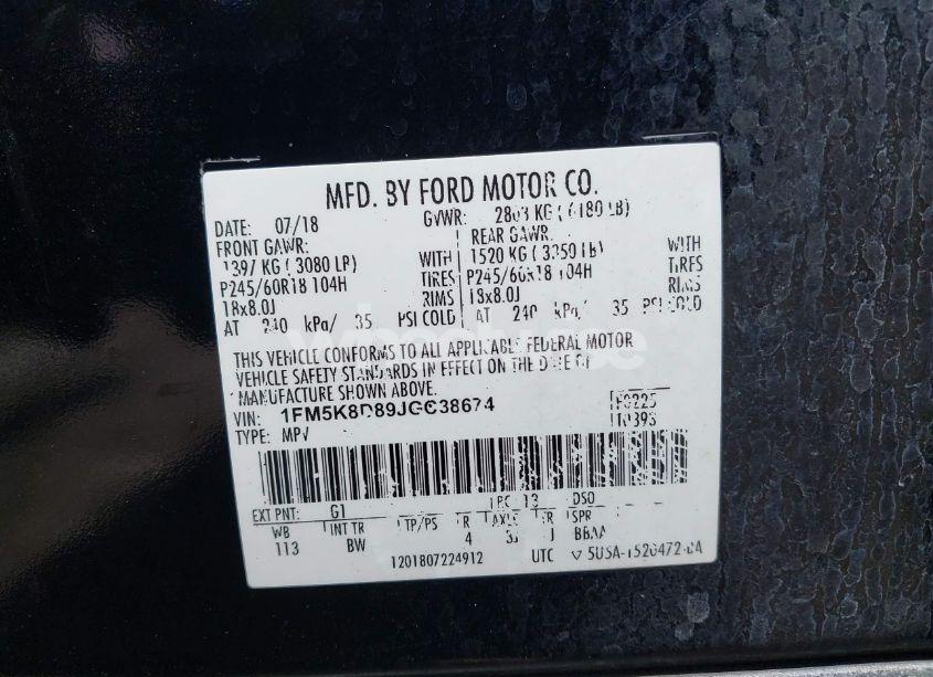 Photo 9 of 2018 Ford Explorer XLT (VIN 1FM5K8D89JGC38674)