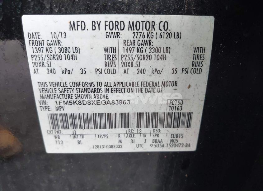 Photo 9 of 2014 Ford Explorer XLT (VIN 1FM5K8D8XEGA83963)