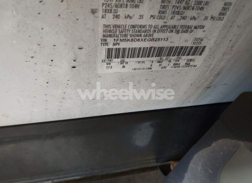 Photo 9 of 2014 Ford Explorer XLT (VIN 1FM5K8D8XEGB25113)