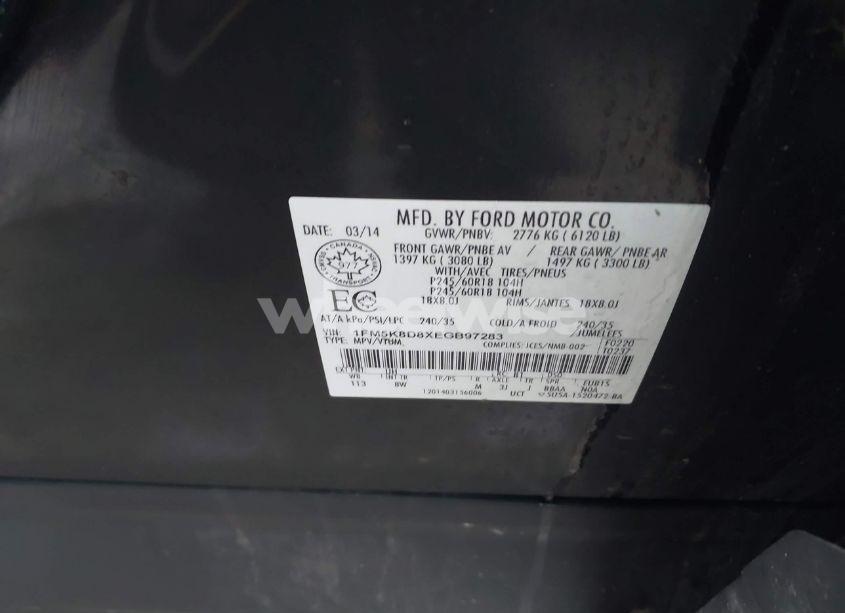 Photo 9 of 2014 Ford Explorer XLT (VIN 1FM5K8D8XEGB97283)