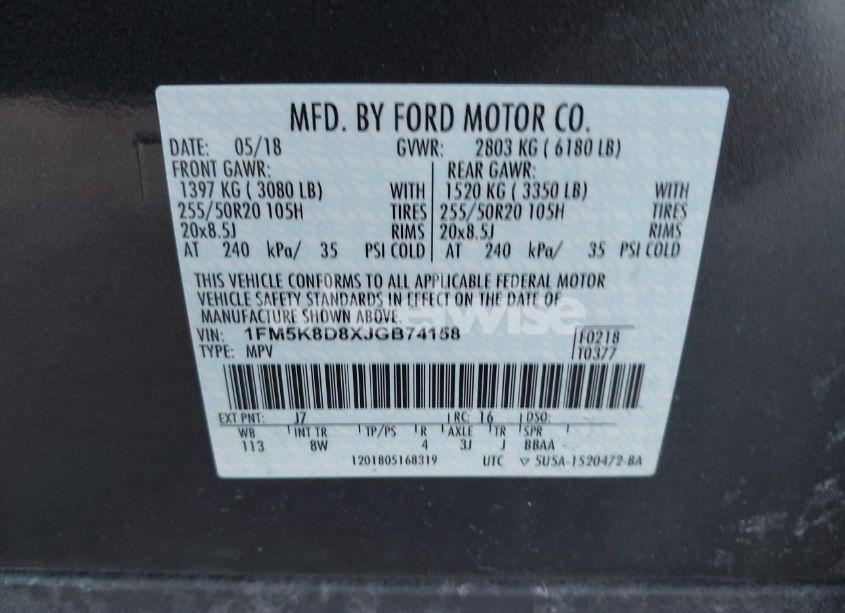 Photo 9 of 2018 Ford Explorer XLT (VIN 1FM5K8D8XJGB74158)