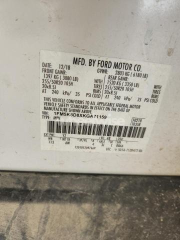 Photo 7 of 2019 FORD EXPLORER XLT (VIN 1FM5K8D8XKGA71159)