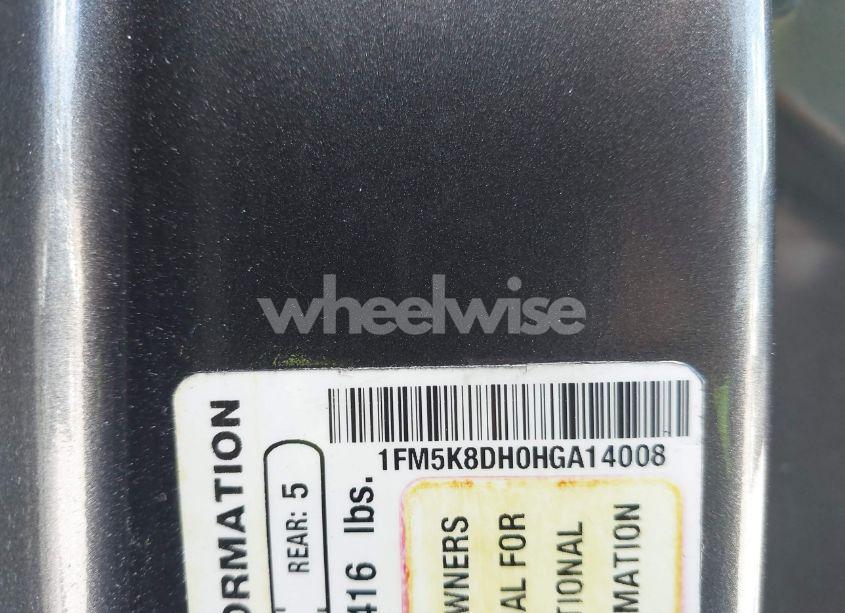 Photo 9 of 2017 Ford Explorer XLT (VIN 1FM5K8DH0HGA14008)