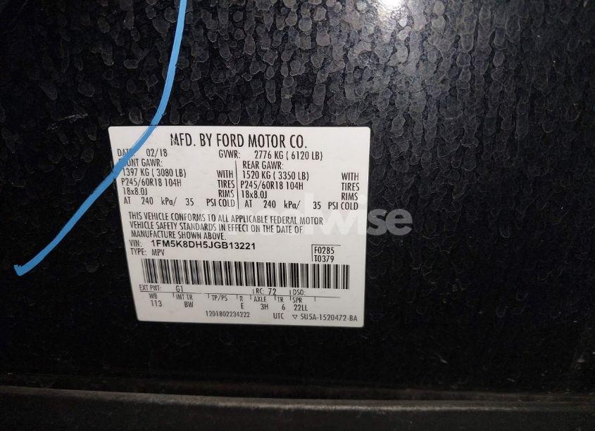 Photo 9 of 2018 Ford Explorer XLT (VIN 1FM5K8DH5JGB13221)