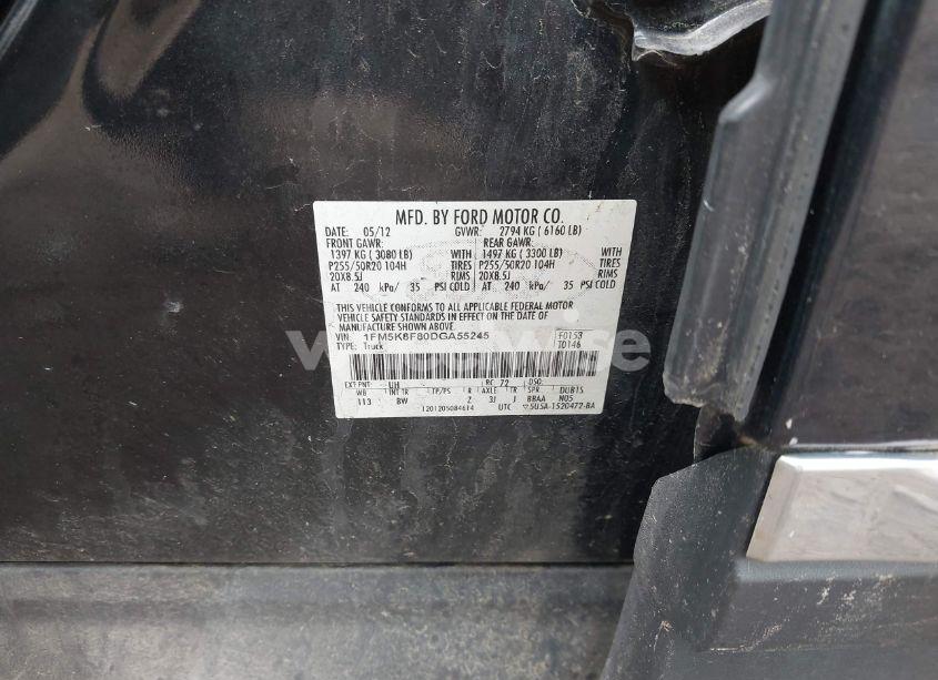 Photo 9 of 2013 Ford Explorer LIMITED (VIN 1FM5K8F80DGA55245)