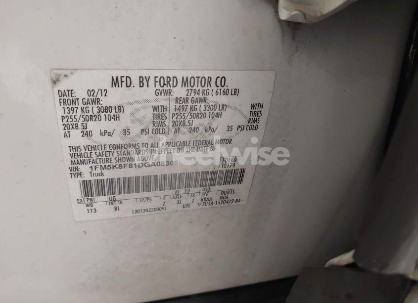 Photo 9 of 2013 Ford Explorer LIMITED (VIN 1FM5K8F81DGA08306)