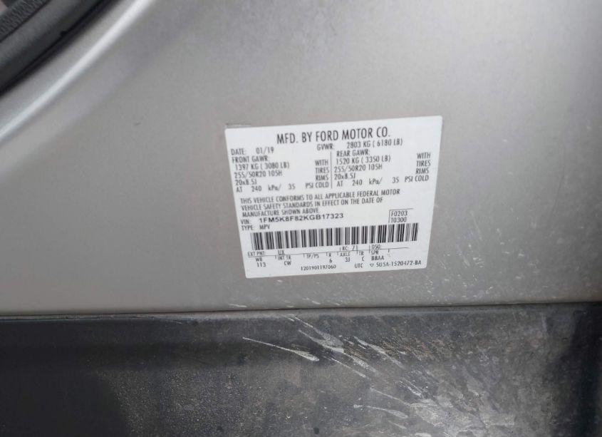 Photo 9 of 2019 Ford Explorer LIMITED (VIN 1FM5K8F82KGB17323)