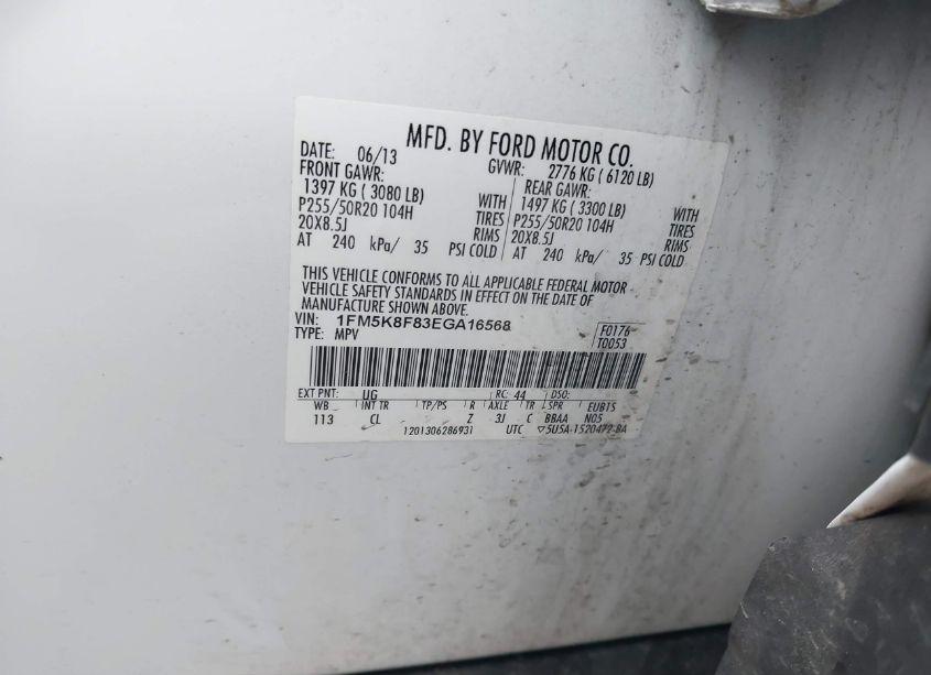 Photo 9 of 2014 Ford Explorer LIMITED (VIN 1FM5K8F83EGA16568)