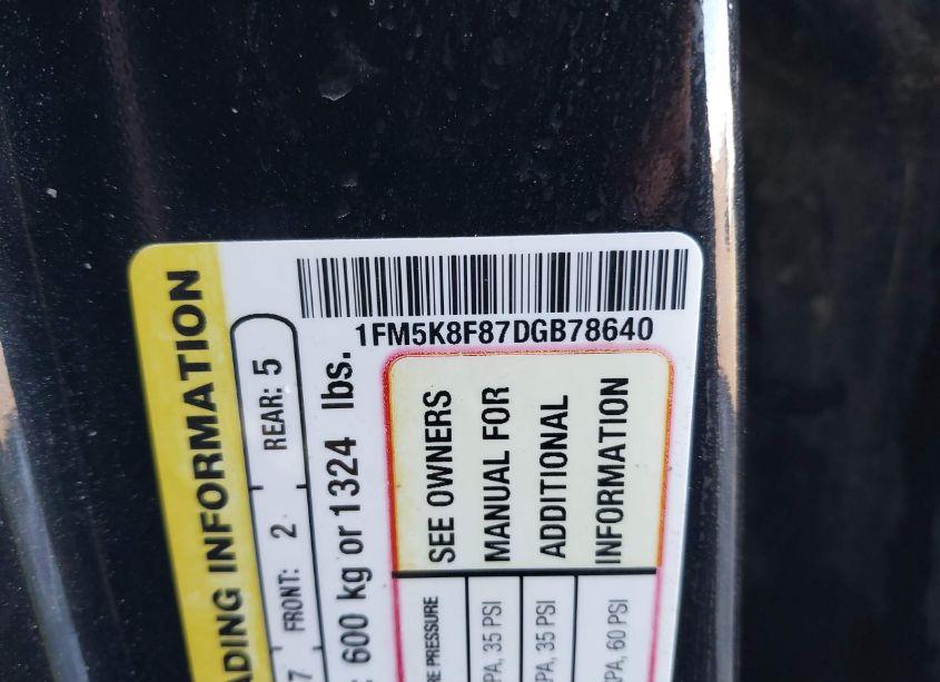 Photo 9 of 2013 Ford Explorer LIMITED (VIN 1FM5K8F87DGB78640)