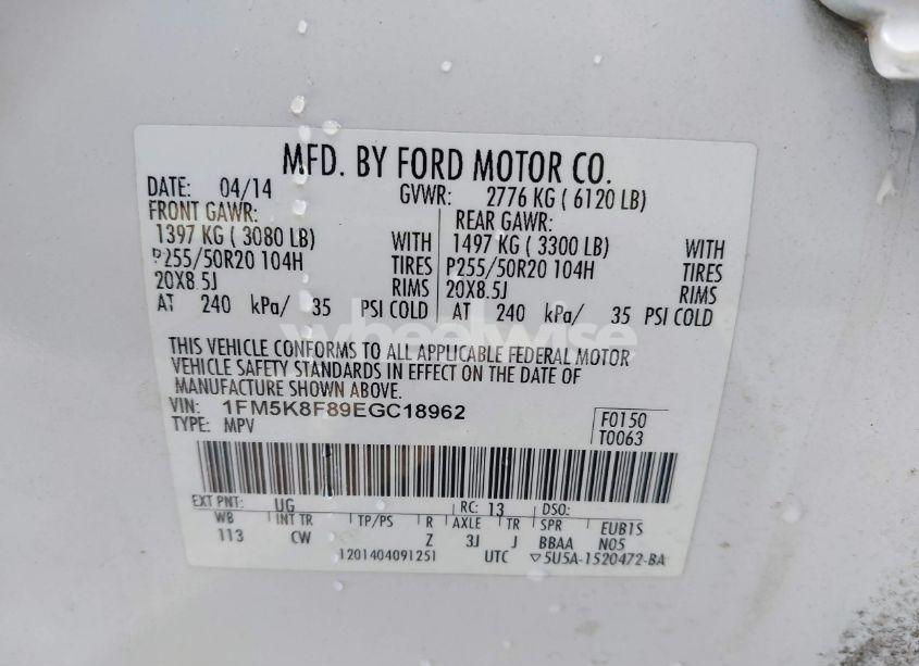 Photo 9 of 2014 Ford Explorer LIMITED (VIN 1FM5K8F89EGC18962)