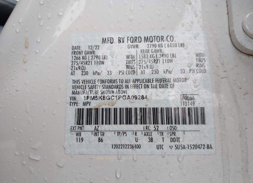Photo 9 of 2023 Ford Explorer ST (VIN 1FM5K8GC1PGA09284)