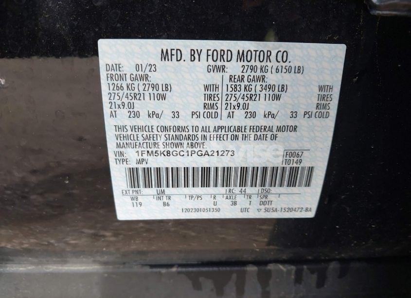 Photo 9 of 2023 Ford Explorer ST (VIN 1FM5K8GC1PGA21273)