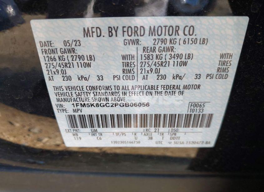 Photo 9 of 2023 Ford Explorer ST (VIN 1FM5K8GC2PGB06056)