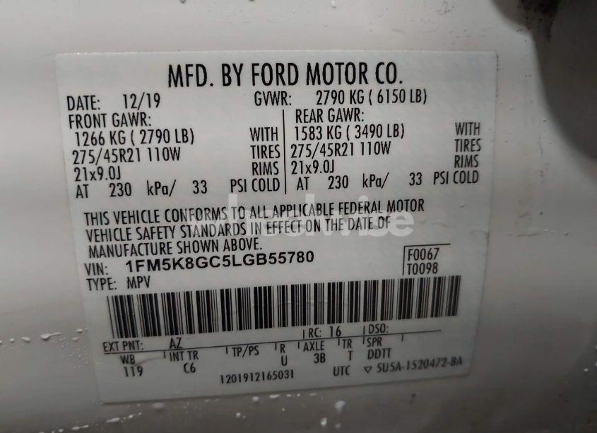 Photo 9 of 2020 Ford Explorer ST (VIN 1FM5K8GC5LGB55780)