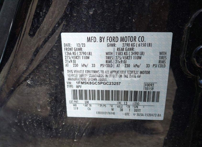 Photo 9 of 2023 Ford Explorer ST (VIN 1FM5K8GC5PGC23257)