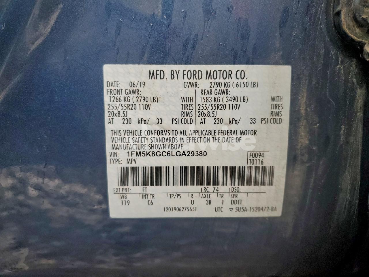 Photo 13 of 2020 FORD EXPLORER ST (VIN 1FM5K8GC6LGA29380)