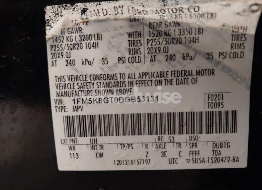 Photo 9 of 2013 Ford Explorer SPORT (VIN 1FM5K8GT0DGB53131)