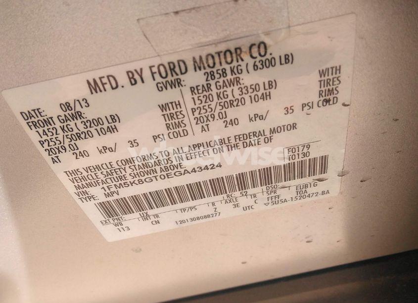 Photo 9 of 2014 Ford Explorer SPORT (VIN 1FM5K8GT0EGA43424)