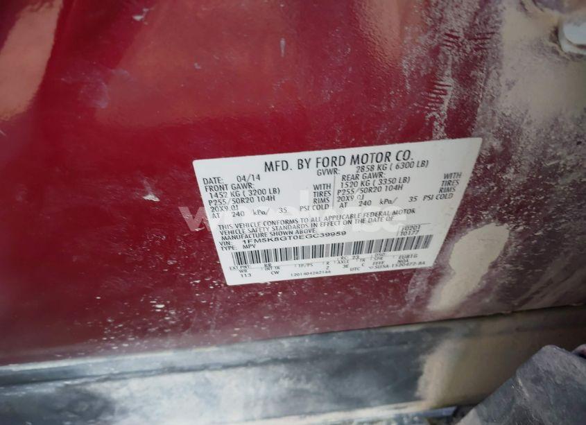 Photo 9 of 2014 Ford Explorer SPORT (VIN 1FM5K8GT0EGC39959)