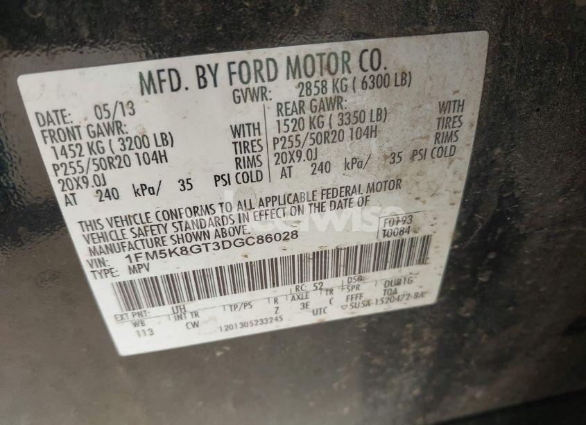 Photo 9 of 2013 Ford Explorer SPORT (VIN 1FM5K8GT3DGC86028)