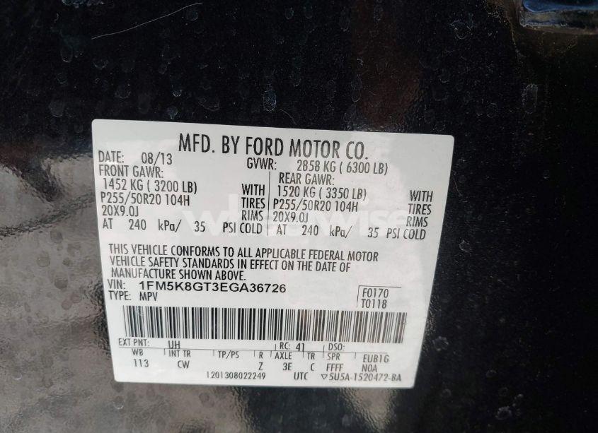 Photo 9 of 2014 Ford Explorer SPORT (VIN 1FM5K8GT3EGA36726)