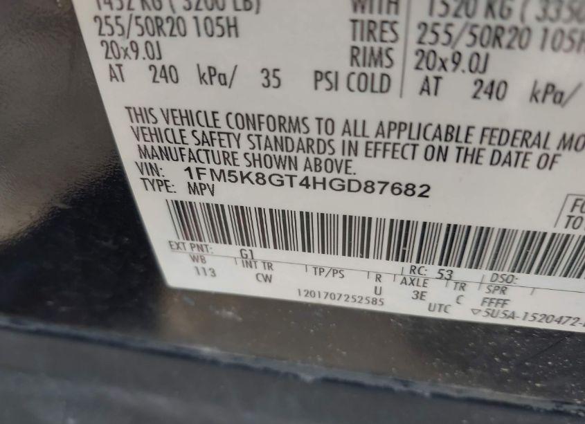 Photo 9 of 2017 Ford Explorer SPORT (VIN 1FM5K8GT4HGD87682)