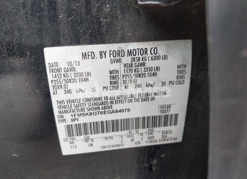 Photo 9 of 2014 Ford Explorer SPORT (VIN 1FM5K8GT6EGA84978)