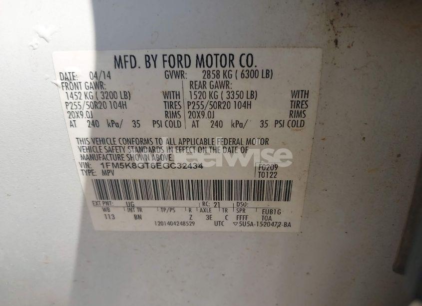 Photo 9 of 2014 Ford Explorer SPORT (VIN 1FM5K8GT6EGC32434)