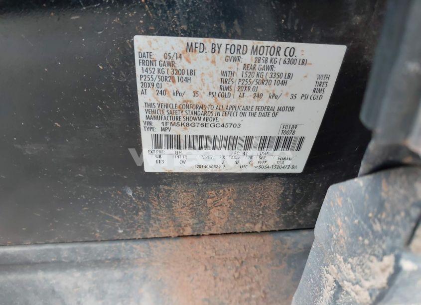 Photo 9 of 2014 Ford Explorer SPORT (VIN 1FM5K8GT6EGC45703)