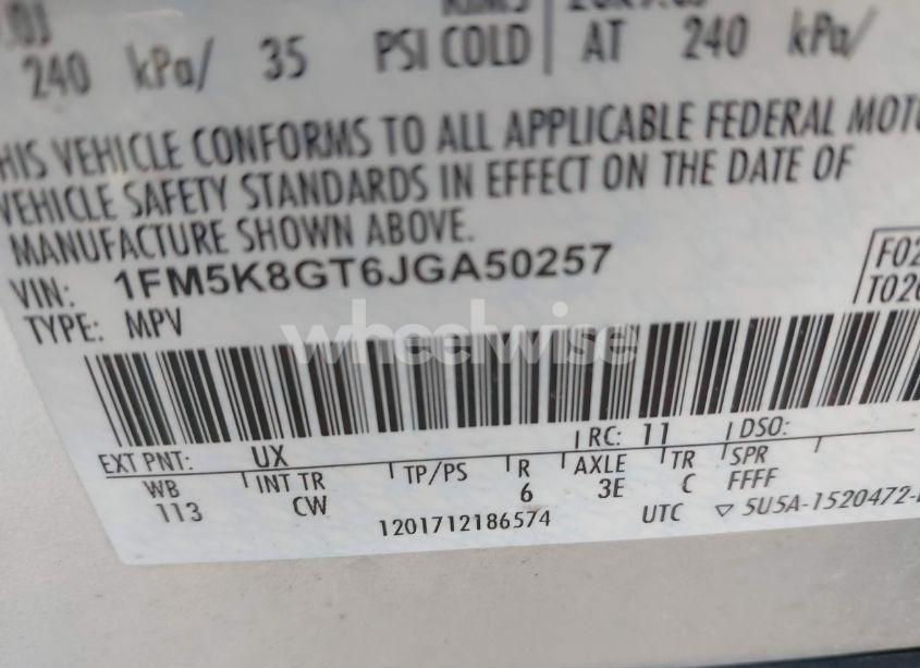 Photo 9 of 2018 Ford Explorer SPORT (VIN 1FM5K8GT6JGA50257)