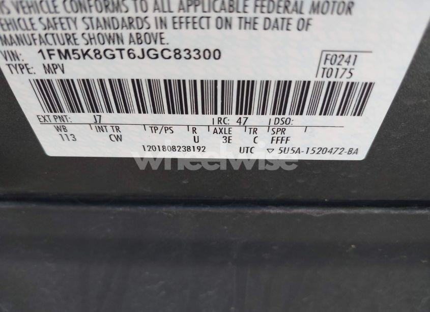 Photo 9 of 2018 Ford Explorer SPORT (VIN 1FM5K8GT6JGC83300)