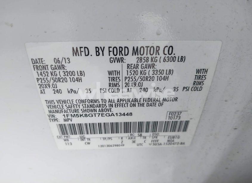 Photo 9 of 2014 Ford Explorer SPORT (VIN 1FM5K8GT7EGA13448)