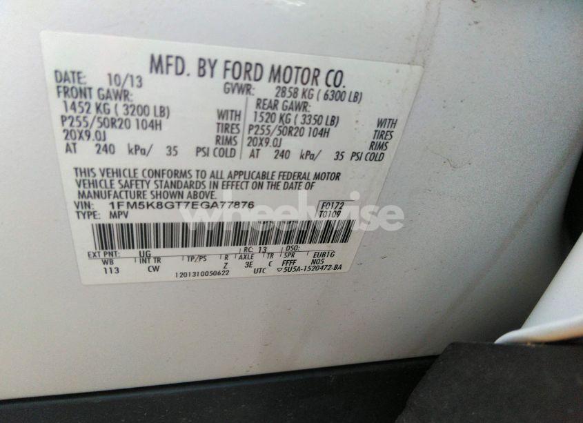 Photo 9 of 2014 Ford Explorer SPORT (VIN 1FM5K8GT7EGA77876)