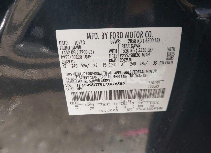 Photo 9 of 2014 Ford Explorer SPORT (VIN 1FM5K8GT9EGA78589)