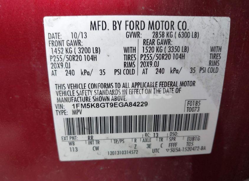 Photo 9 of 2014 Ford Explorer SPORT (VIN 1FM5K8GT9EGA84229)