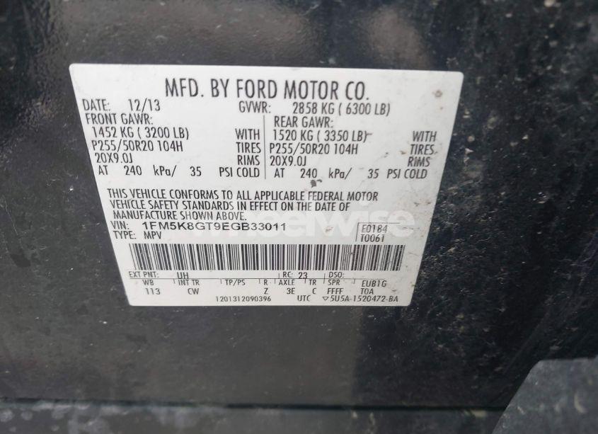 Photo 9 of 2014 Ford Explorer SPORT (VIN 1FM5K8GT9EGB33011)