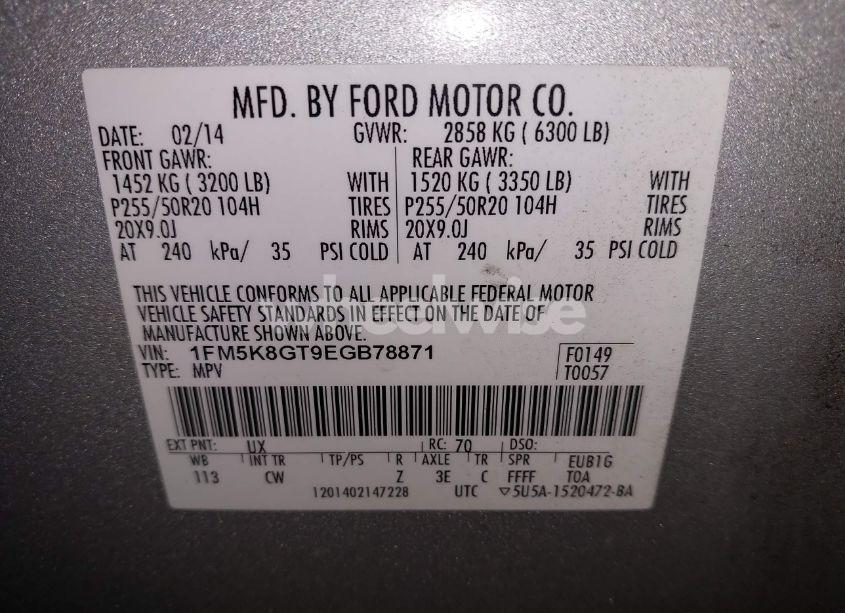 Photo 9 of 2014 Ford Explorer SPORT (VIN 1FM5K8GT9EGB78871)