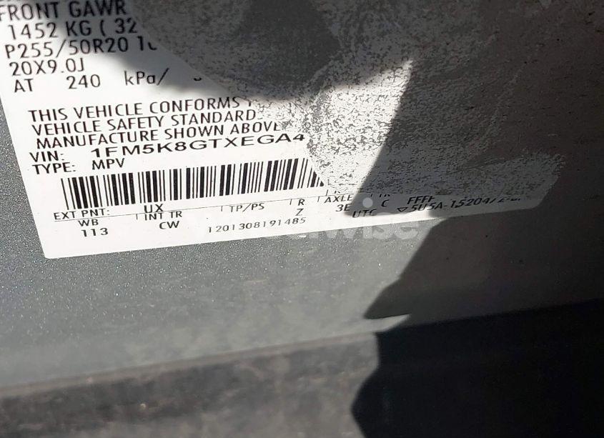 Photo 9 of 2014 Ford Explorer SPORT (VIN 1FM5K8GTXEGA46671)