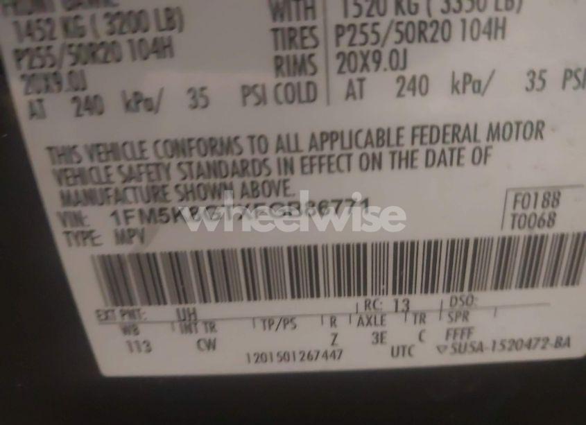 Photo 9 of 2015 Ford Explorer SPORT (VIN 1FM5K8GTXFGB86771)